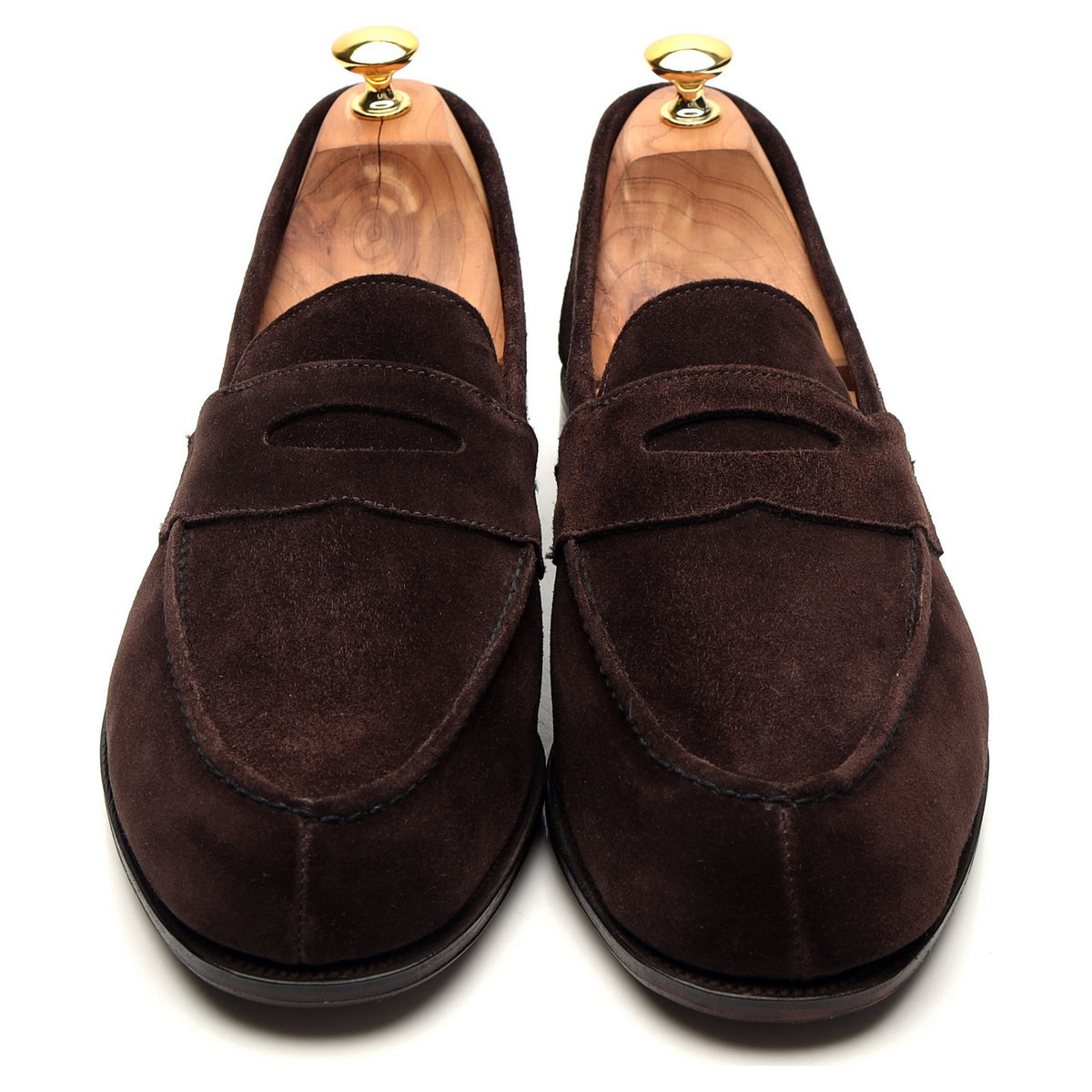 &#39;Cannes&#39; Dark Brown Suede Split Toe Loafer UK 12 E