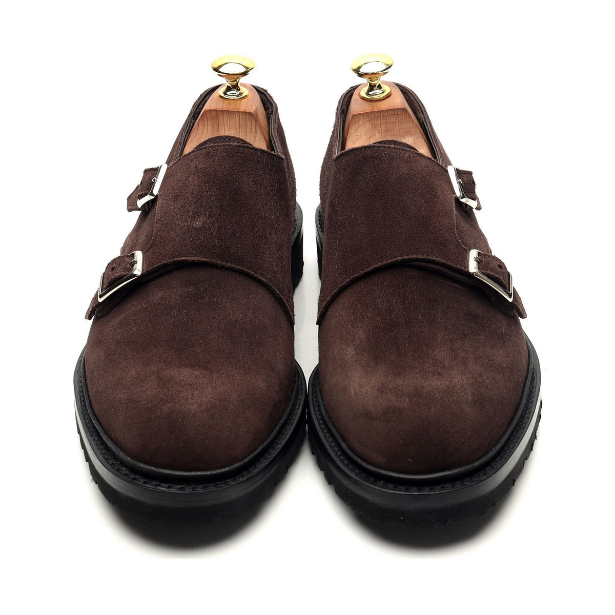 &#39;Luke&#39; Dark Brown Suede Double Monk Strap UK 6.5 - 12