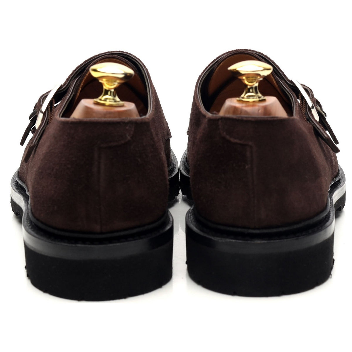 &#39;Luke&#39; Dark Brown Suede Double Monk Strap UK 6.5 - 12