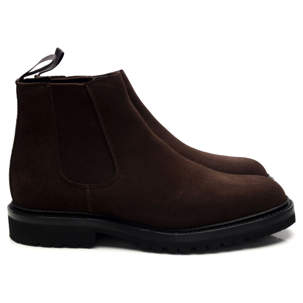 &#39;Jason&#39; Dark Brown Grain Suede Chelsea Boots UK 6 - 11.5