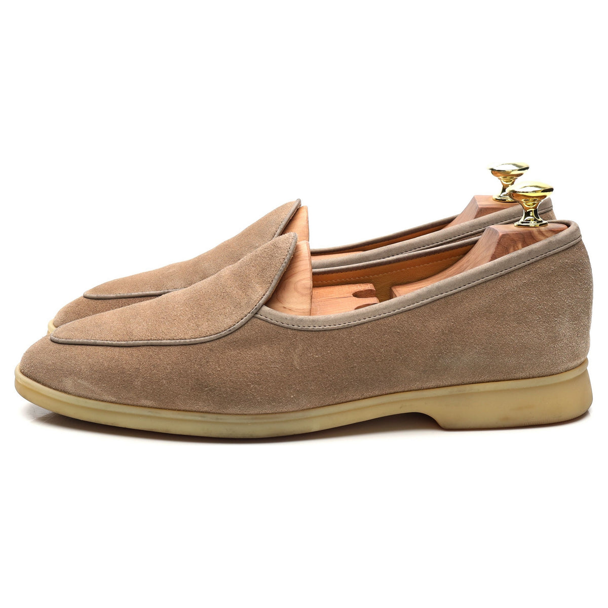 &#39;Sagan Stride&#39; Beige Suede Slip On Loafers UK 7 / UK 7.5