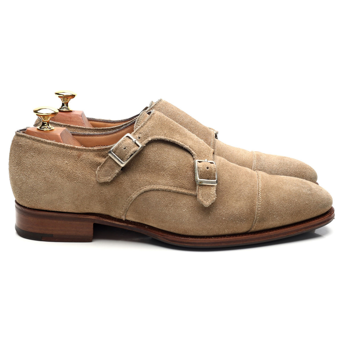 &#39;Ramsey&#39; Stone Suede Double Monk Strap UK 9 F