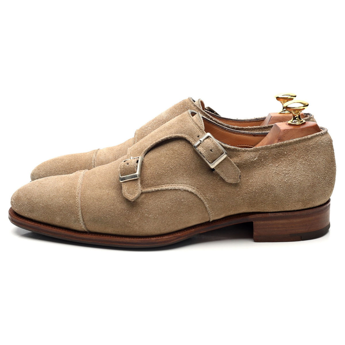 &#39;Ramsey&#39; Stone Suede Double Monk Strap UK 9 F