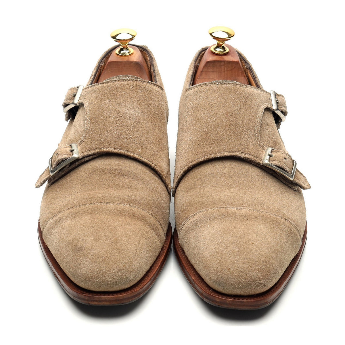 &#39;Ramsey&#39; Stone Suede Double Monk Strap UK 9 F