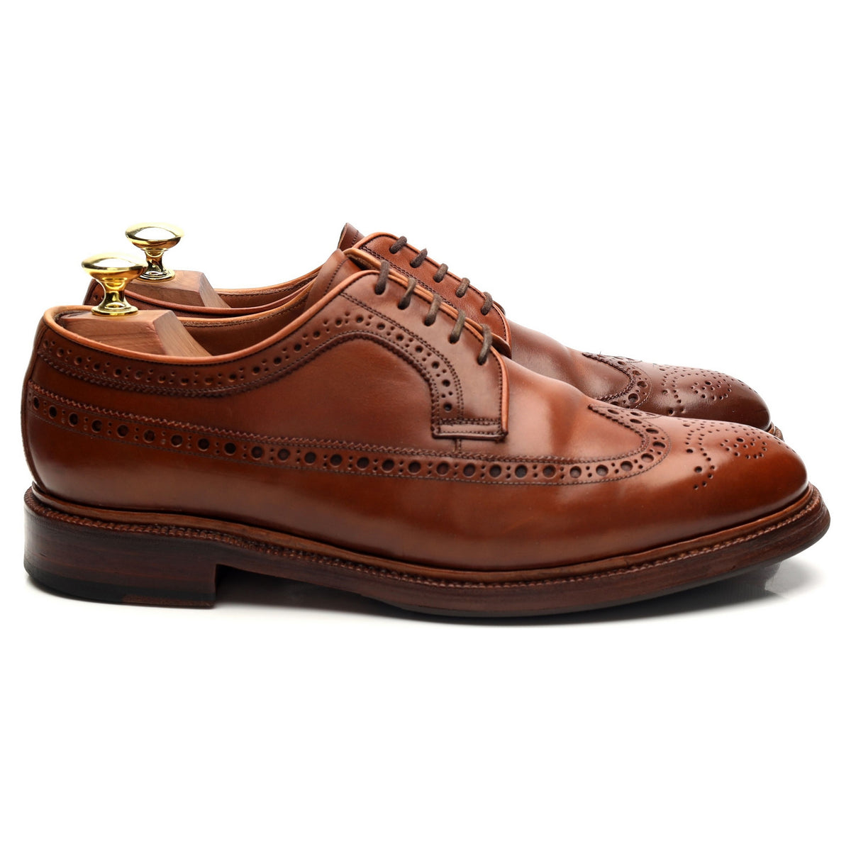 &#39;101375&#39; Cognac Tan Brown Cordovan Leather Derby Brogues UK 7 E