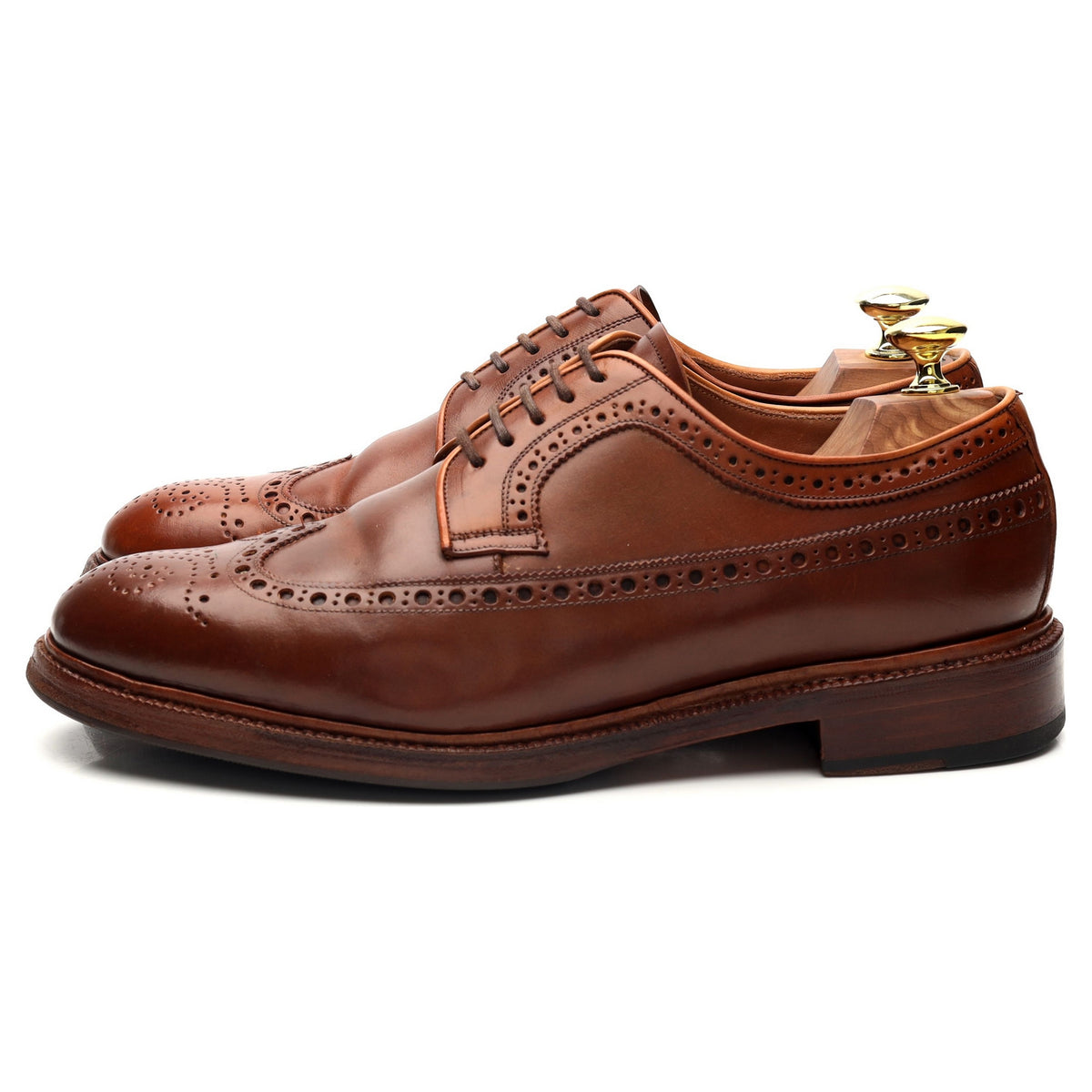 &#39;101375&#39; Cognac Tan Brown Cordovan Leather Derby Brogues UK 7 E