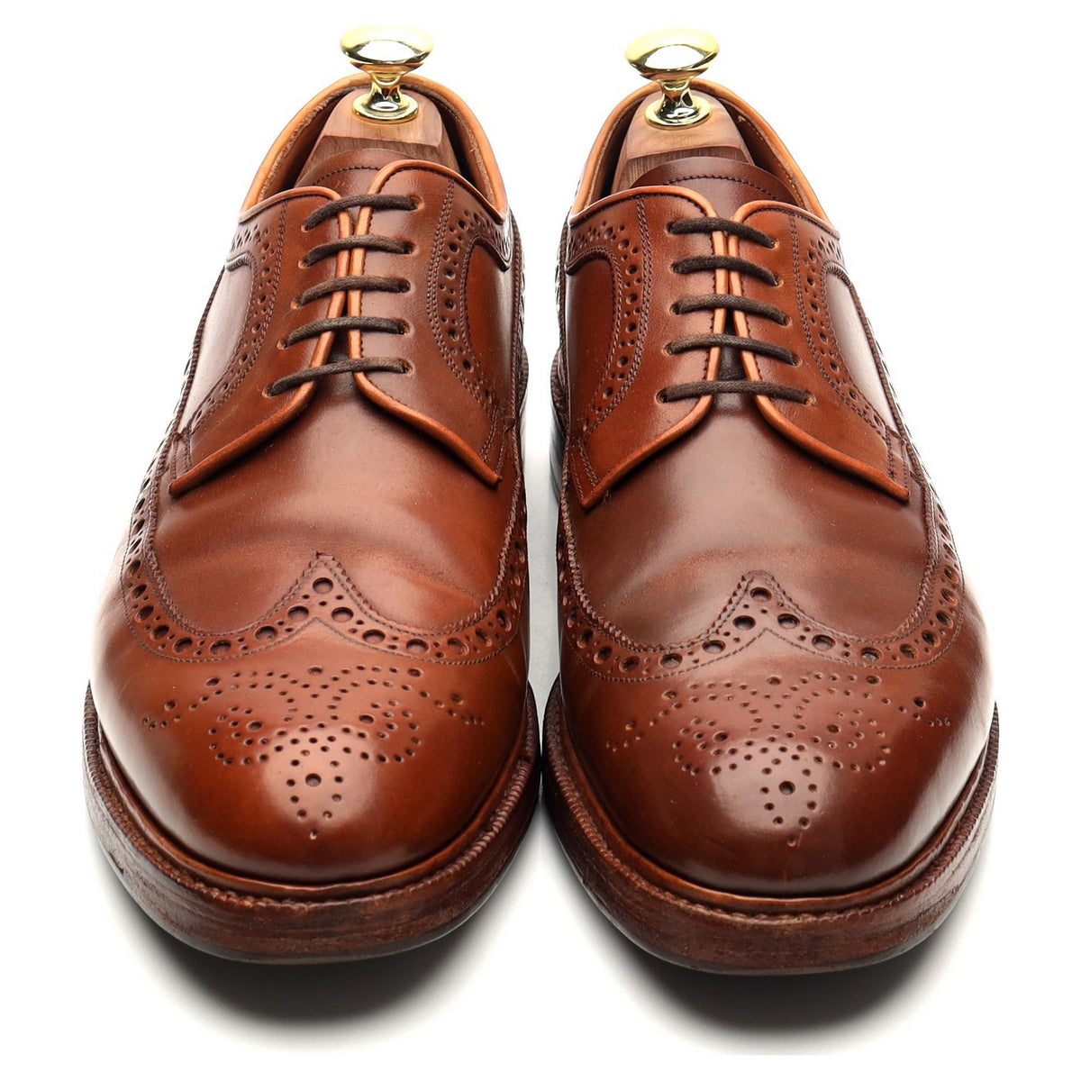 &#39;101375&#39; Cognac Tan Brown Cordovan Leather Derby Brogues UK 7 E