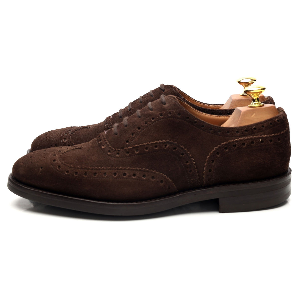 &#39;Ashby&#39; Dark Brown Suede Oxford Brogues UK 8 F