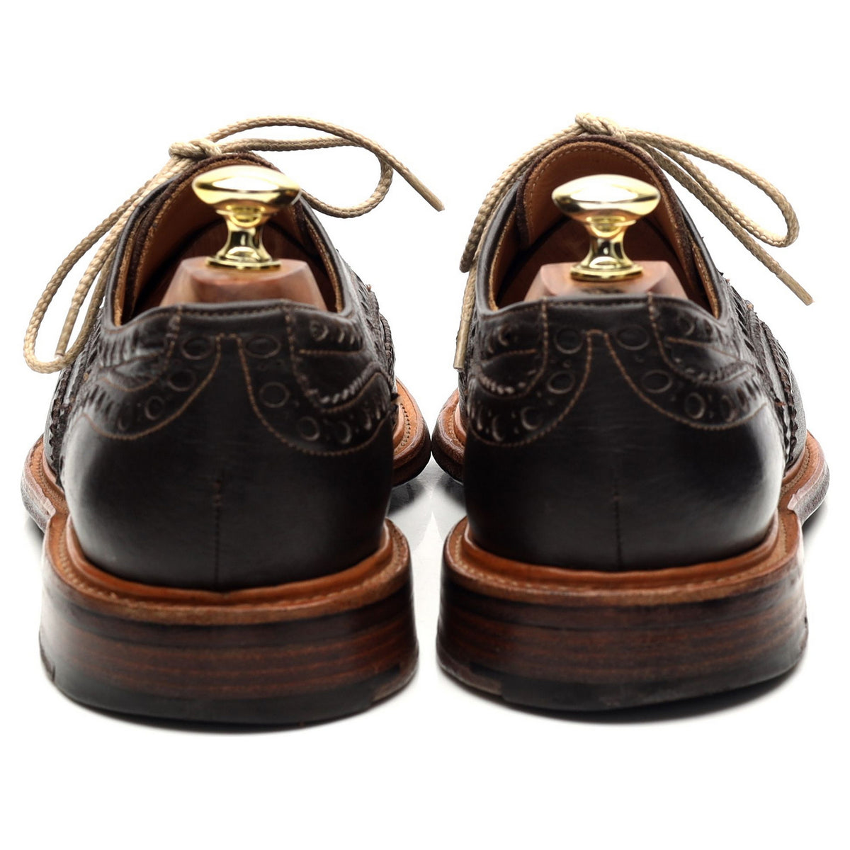 &#39;Avon&#39; Dark Brown Leather Derby Brogue UK 7 F