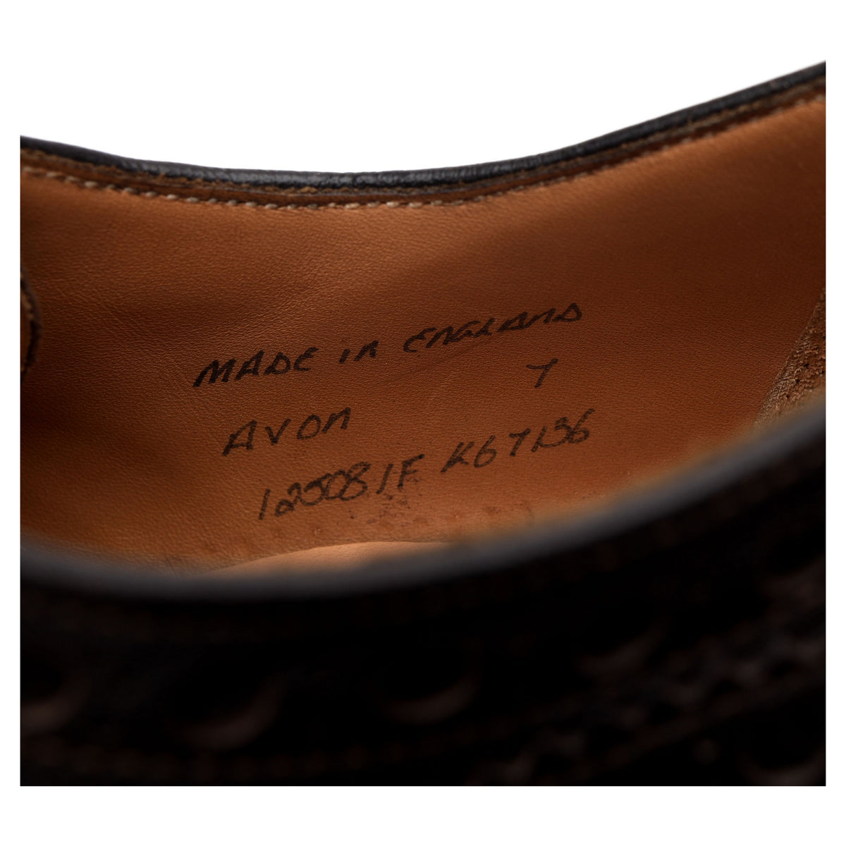 &#39;Avon&#39; Dark Brown Leather Derby Brogue UK 7 F