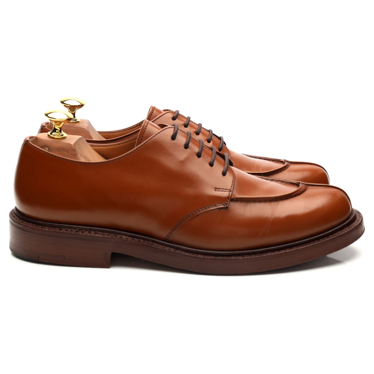 &#39;Alex&#39; Tan Brown Leather Split Toe Derby UK 6.5 F