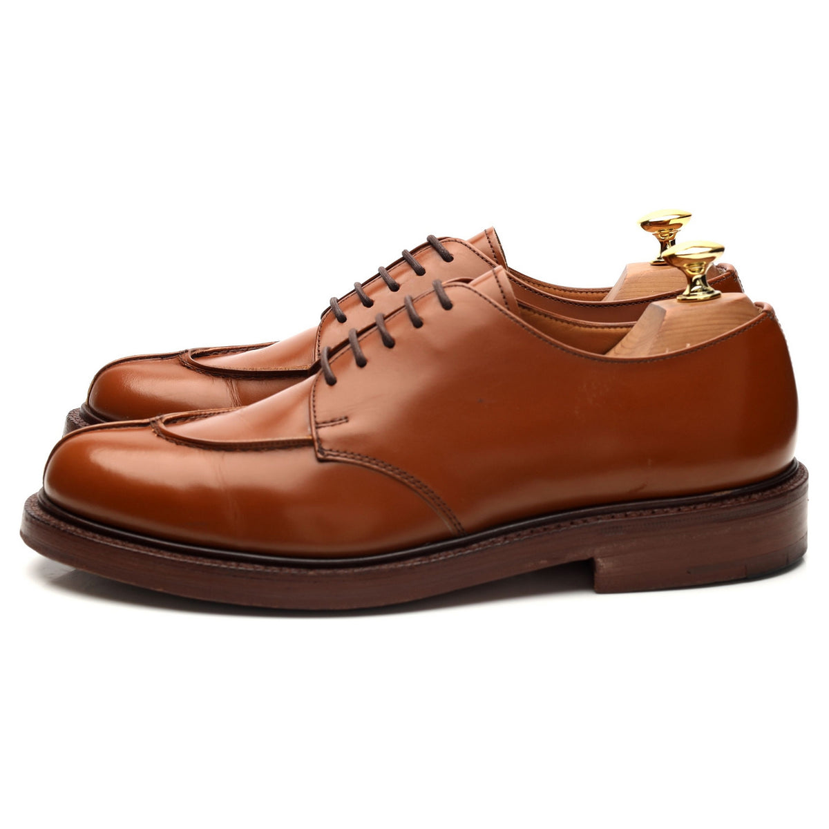 &#39;Alex&#39; Tan Brown Leather Split Toe Derby UK 6.5 F