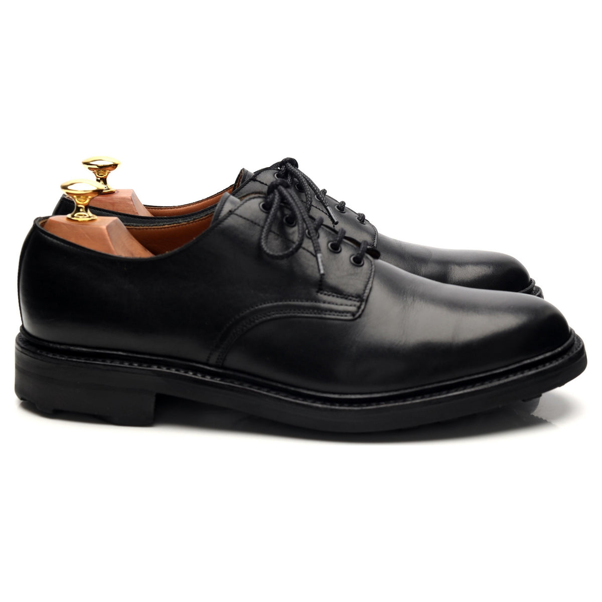 &#39;Stirling&#39; Black Leather Derby UK 8.5 F