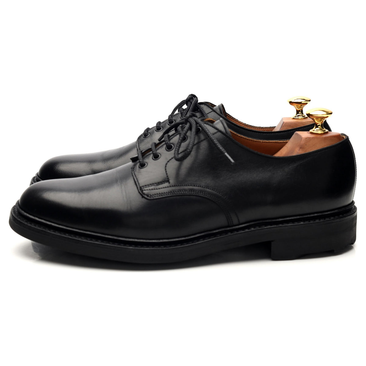 &#39;Stirling&#39; Black Leather Derby UK 8.5 F