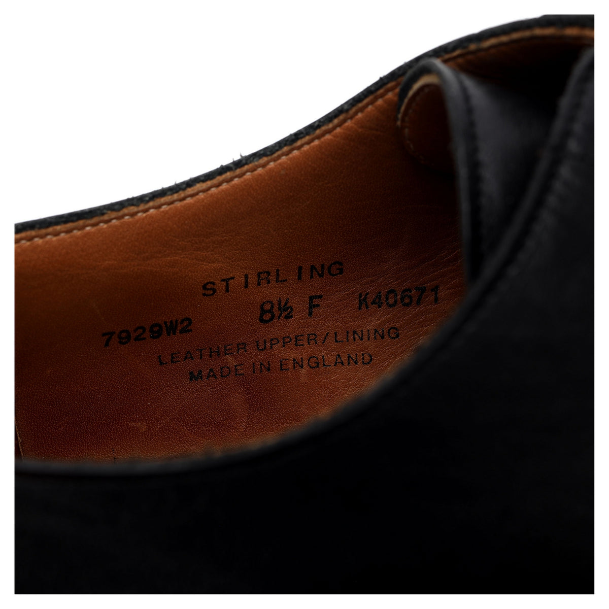 &#39;Stirling&#39; Black Leather Derby UK 8.5 F