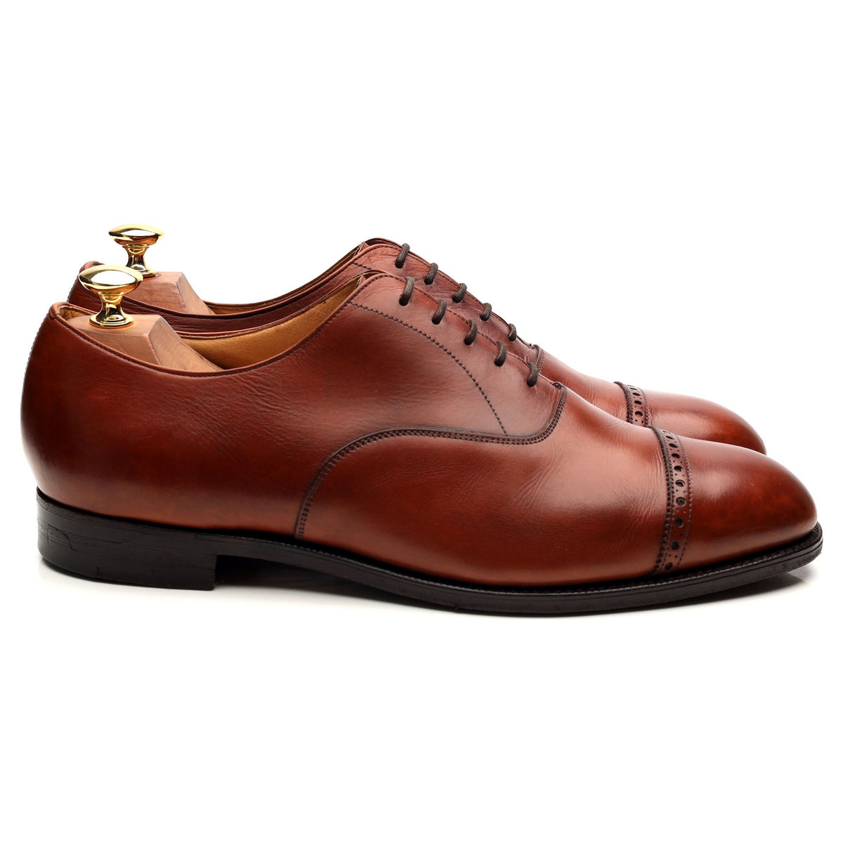 Foster &amp; Son Tan Brown Leather Oxford UK 9 F