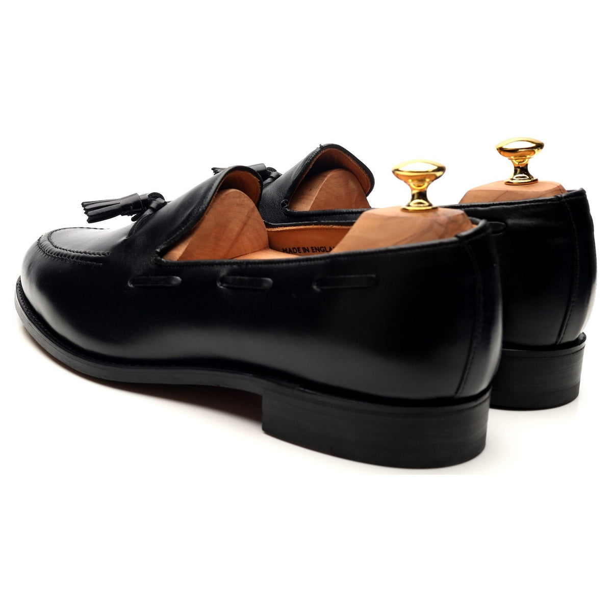 &#39;Finchley&#39; Black Leather Tassel Loafers UK 11 F