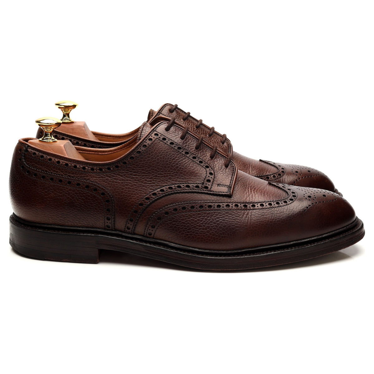 &#39;Pembroke&#39; Dark Brown Grain Leather Derby Brogue UK 9.5 E