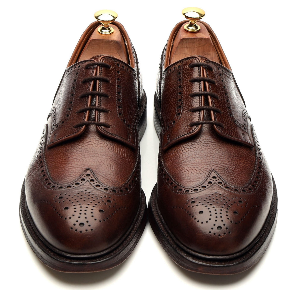 &#39;Pembroke&#39; Dark Brown Grain Leather Derby Brogue UK 9.5 E