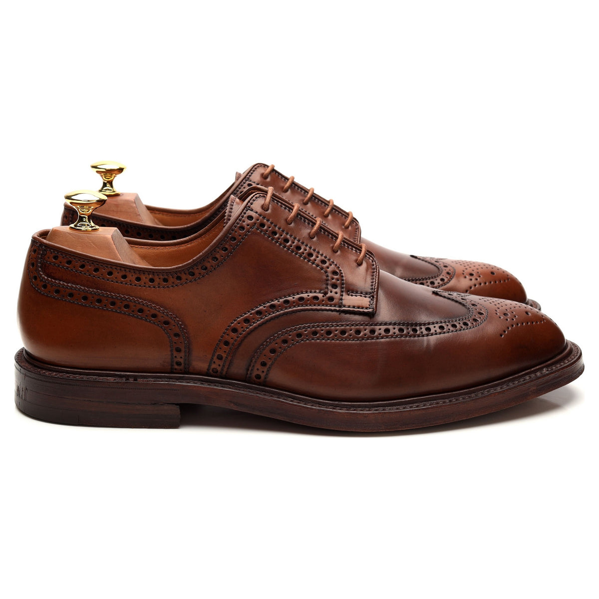 &#39;Pembroke&#39; Brown Whisky Cordovan Leather Derby Brogue UK 9.5 E