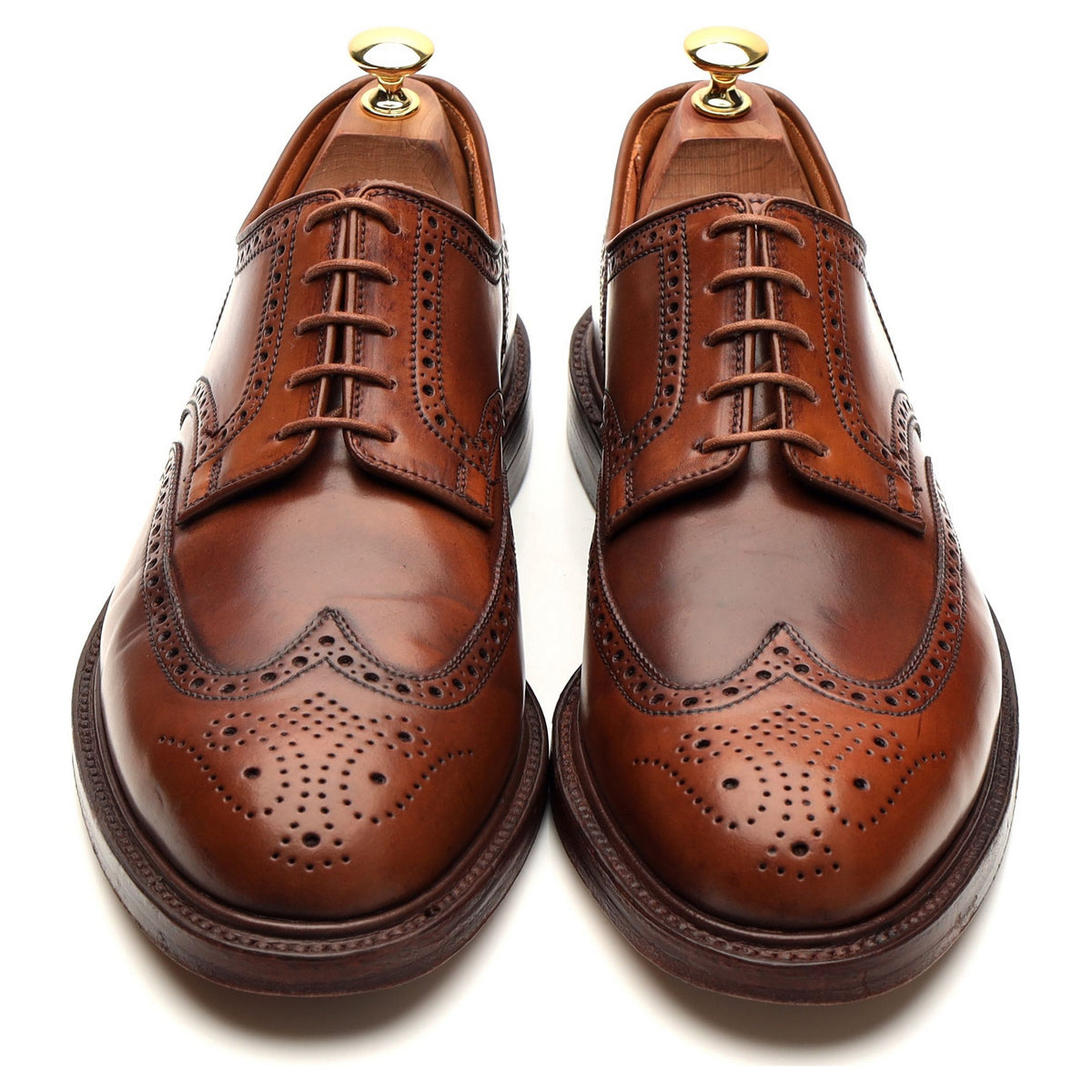 &#39;Pembroke&#39; Brown Whisky Cordovan Leather Derby Brogue UK 9.5 E