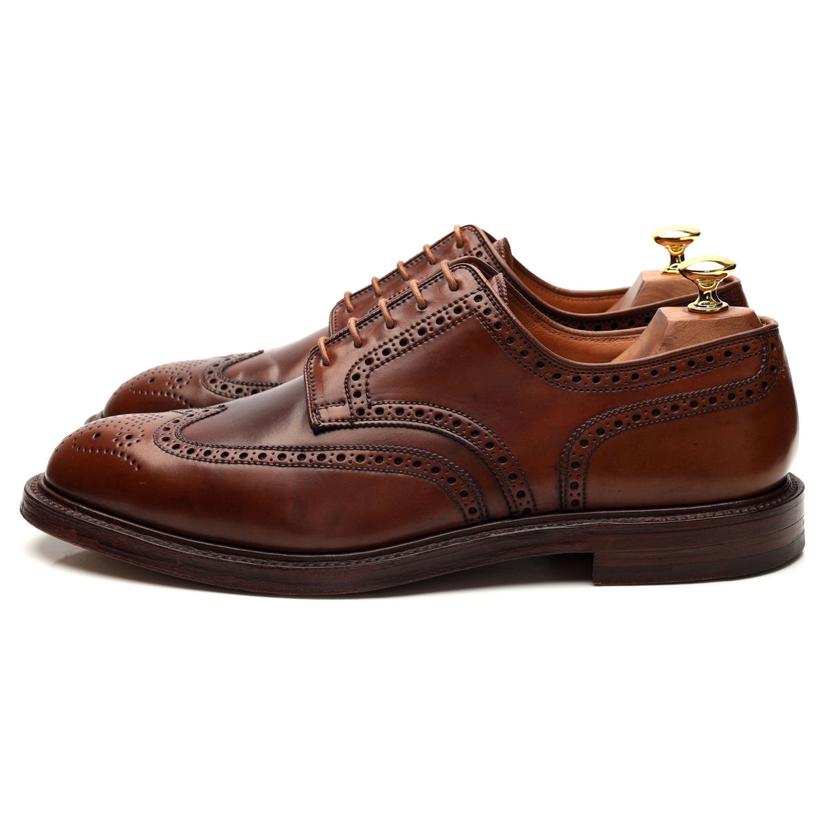 &#39;Pembroke&#39; Brown Whisky Cordovan Leather Derby Brogue UK 9.5 E