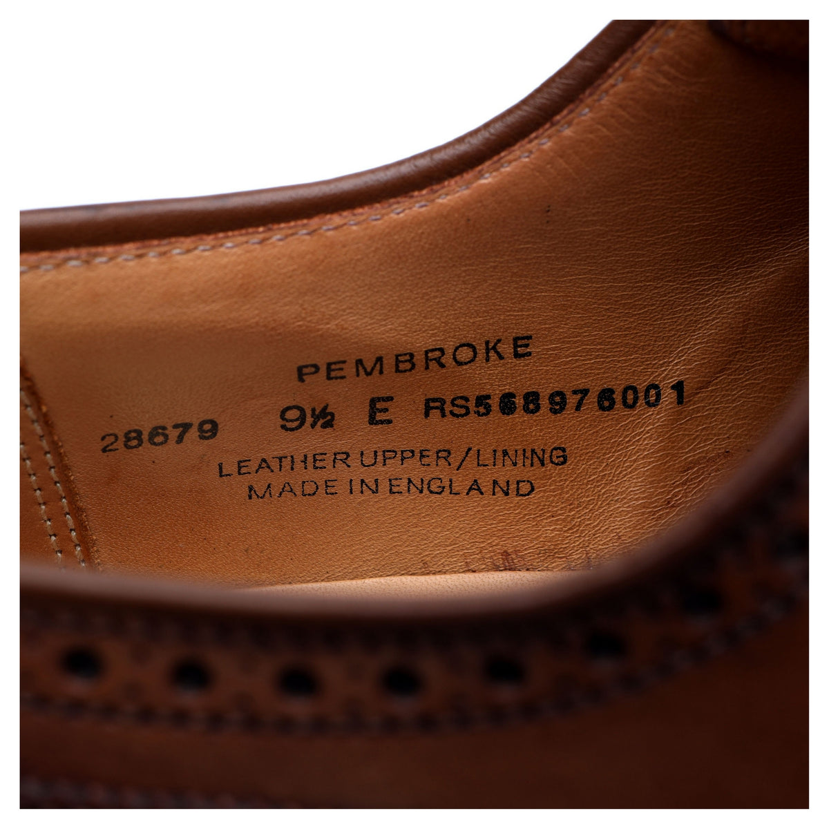 &#39;Pembroke&#39; Brown Whisky Cordovan Leather Derby Brogue UK 9.5 E