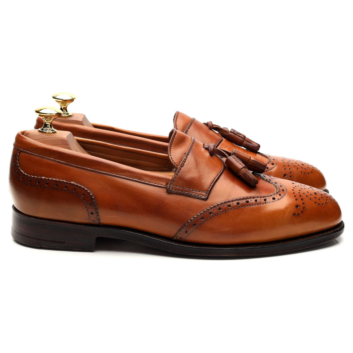 &#39;Sandringham&#39; Tan Brown Leather Tassel Loafer UK 8.5 EX