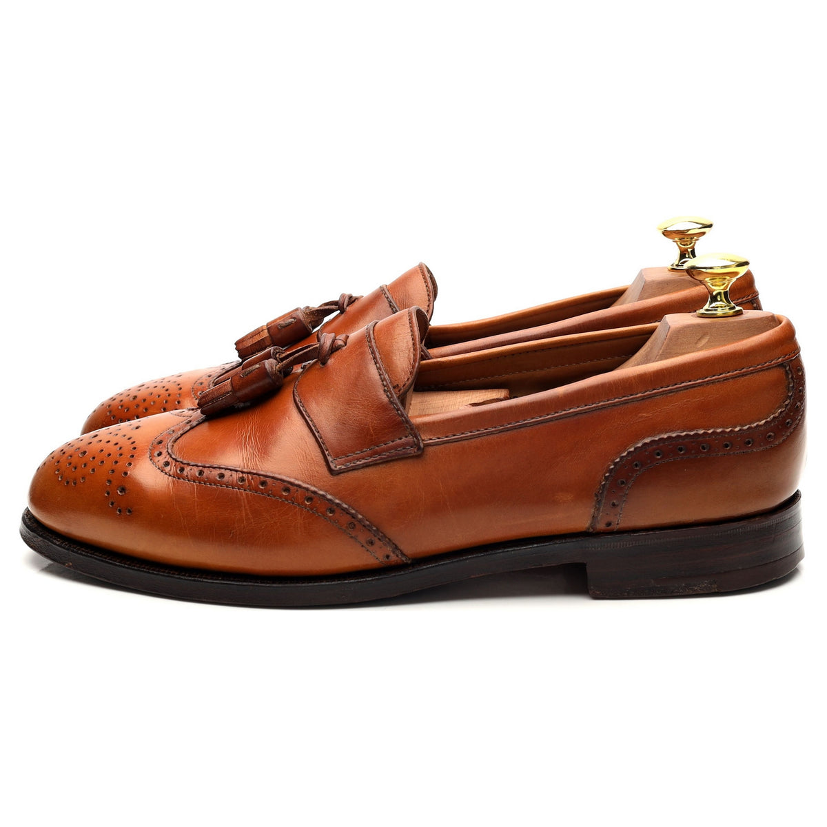 &#39;Sandringham&#39; Tan Brown Leather Tassel Loafer UK 8.5 EX