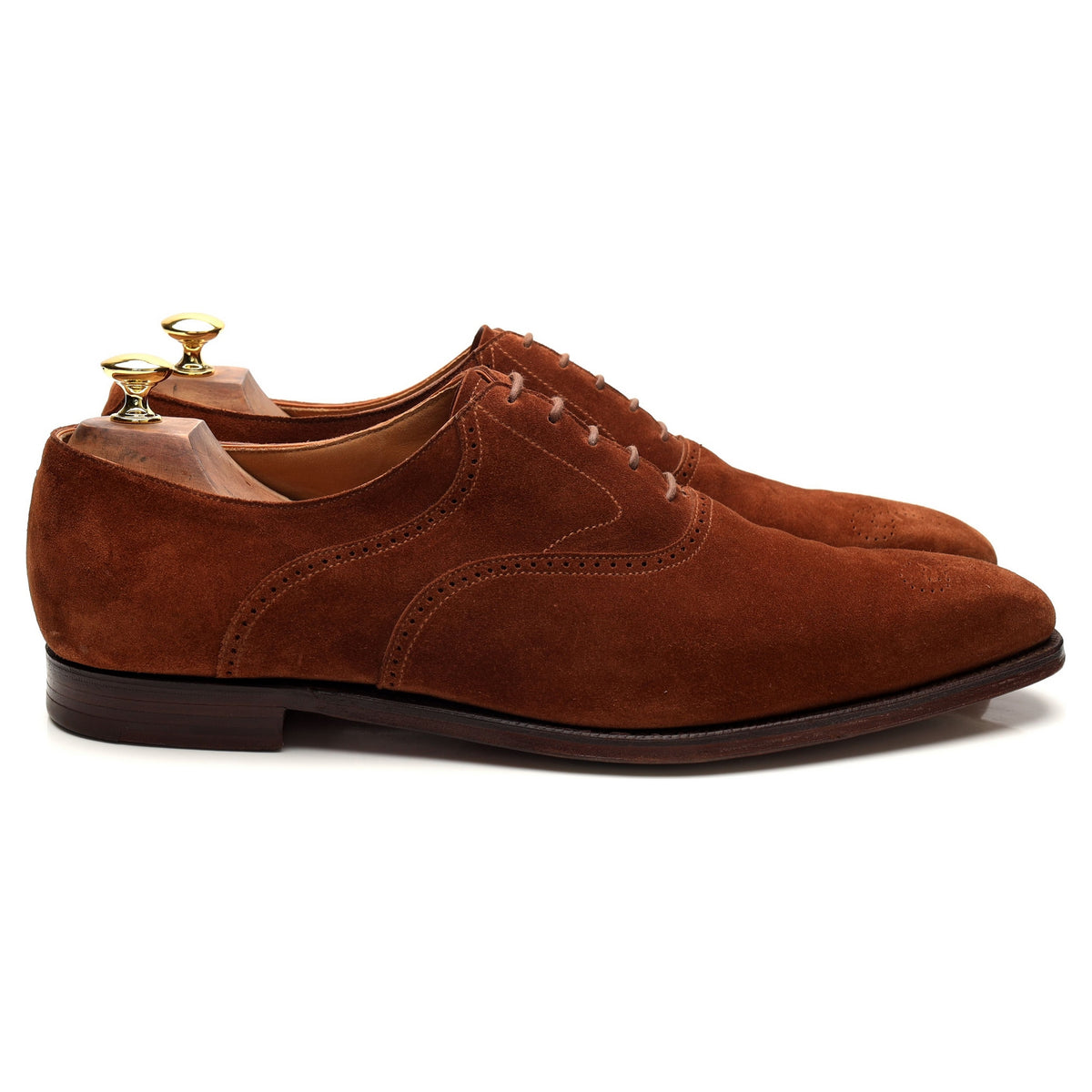 &#39;Dover&#39; Snuff Brown Suede Oxford Brogue UK 11 E