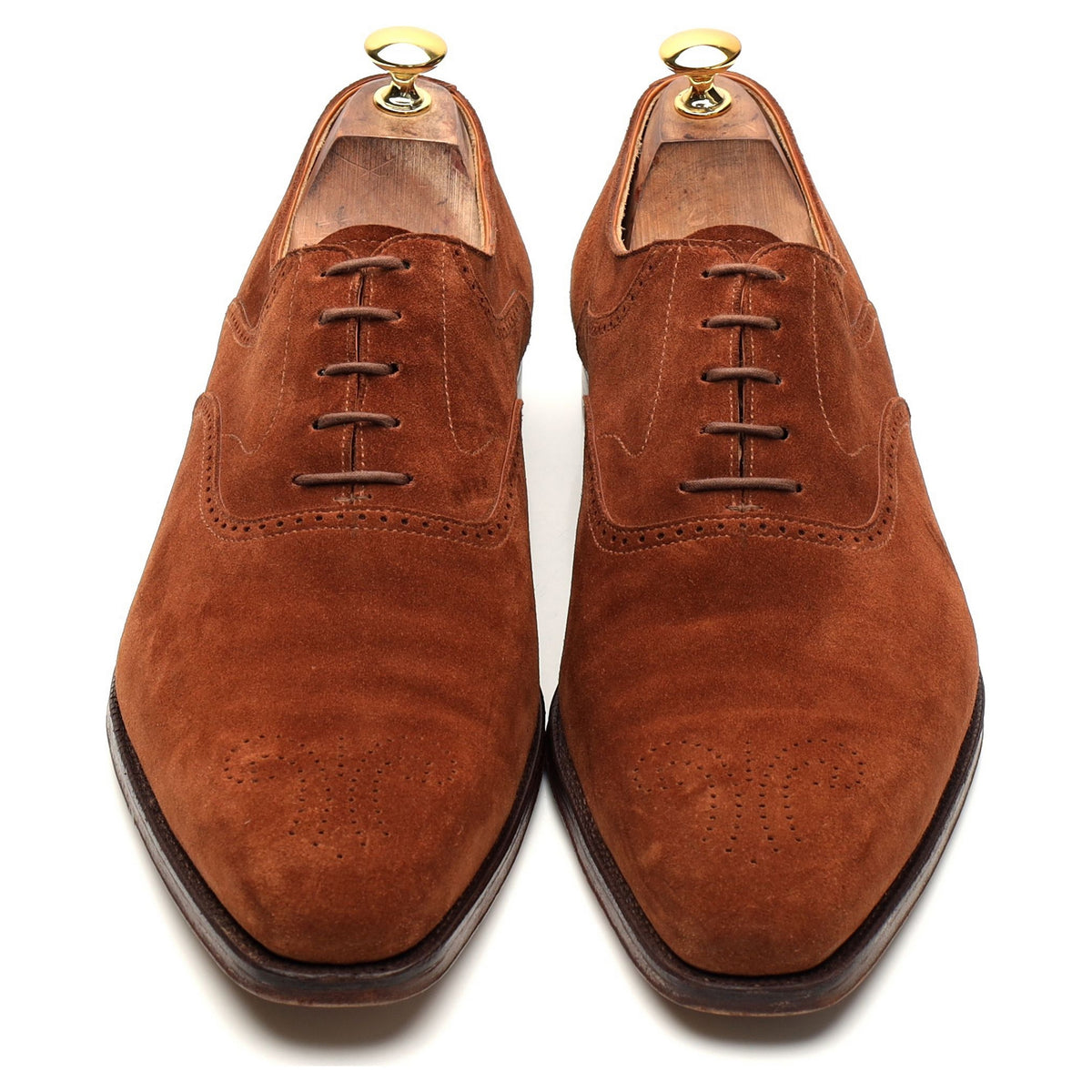 &#39;Dover&#39; Snuff Brown Suede Oxford Brogue UK 11 E