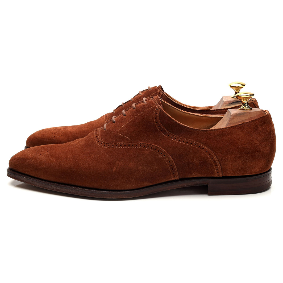 &#39;Dover&#39; Snuff Brown Suede Oxford Brogue UK 11 E