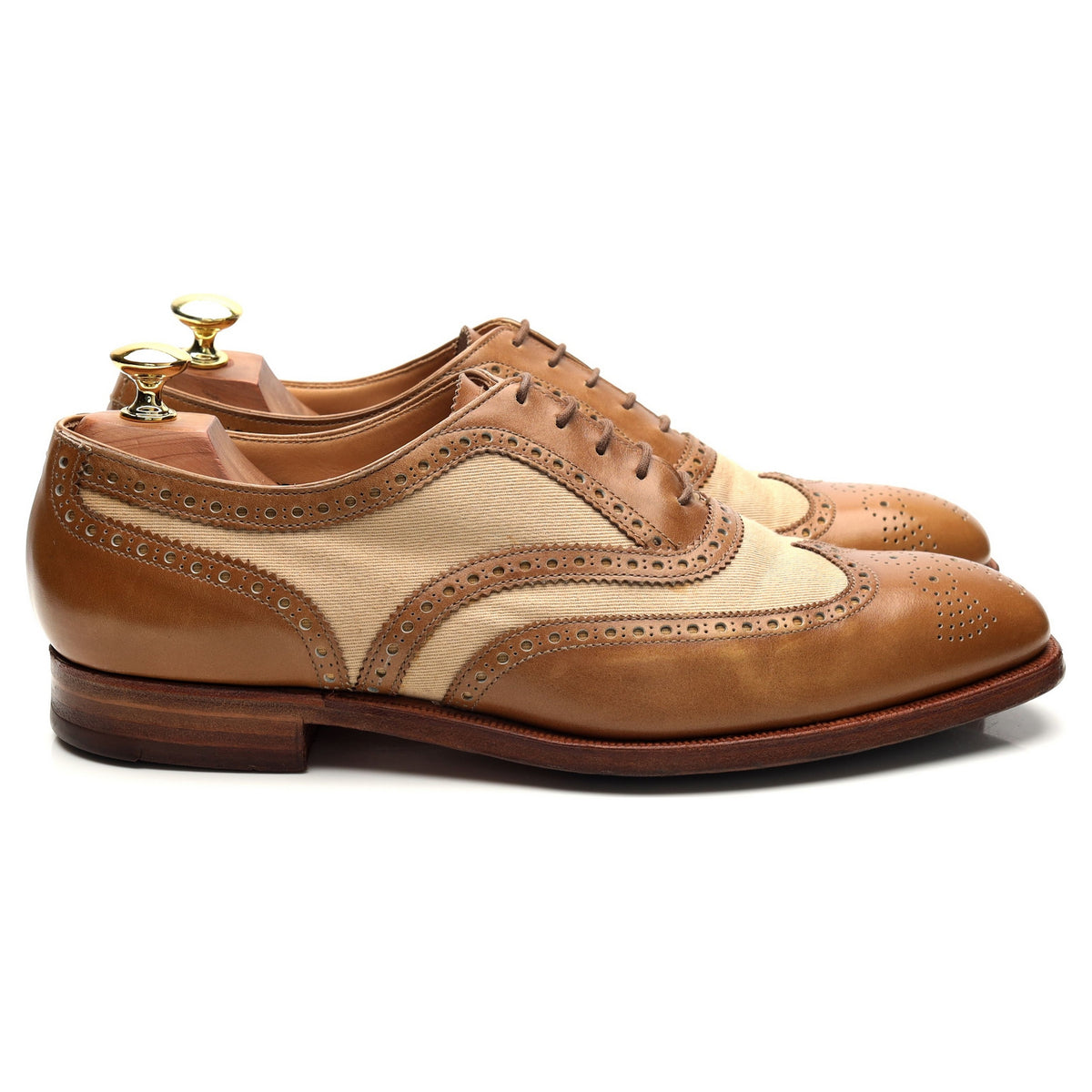 &#39;Gerrard&#39; Two Tone Tan Brown Leather Oxford Brogue UK 9 E