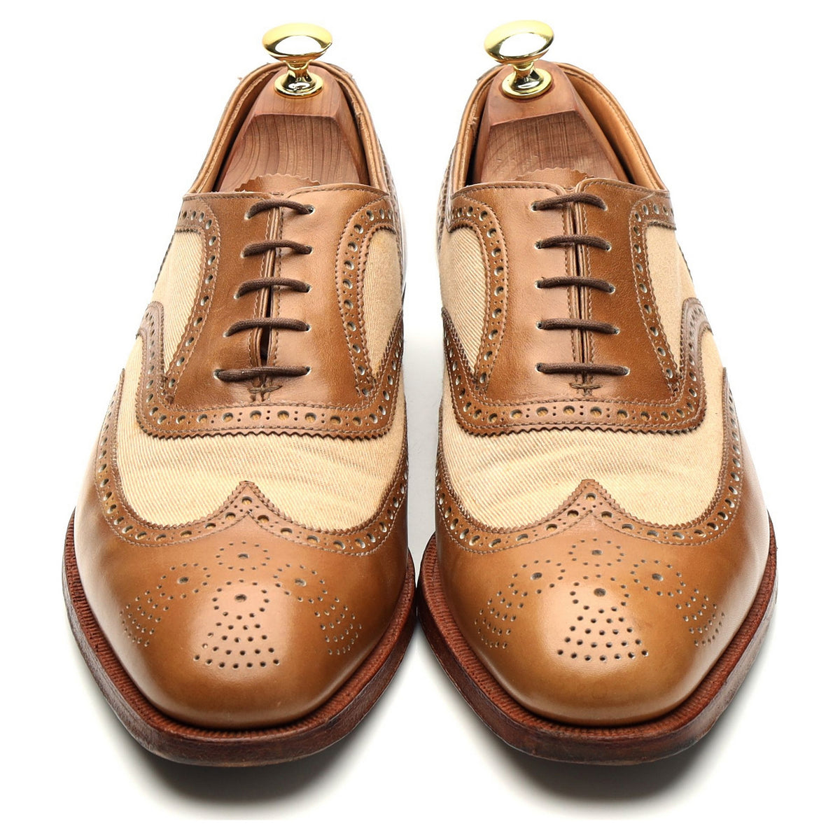 &#39;Gerrard&#39; Two Tone Tan Brown Leather Oxford Brogue UK 9 E