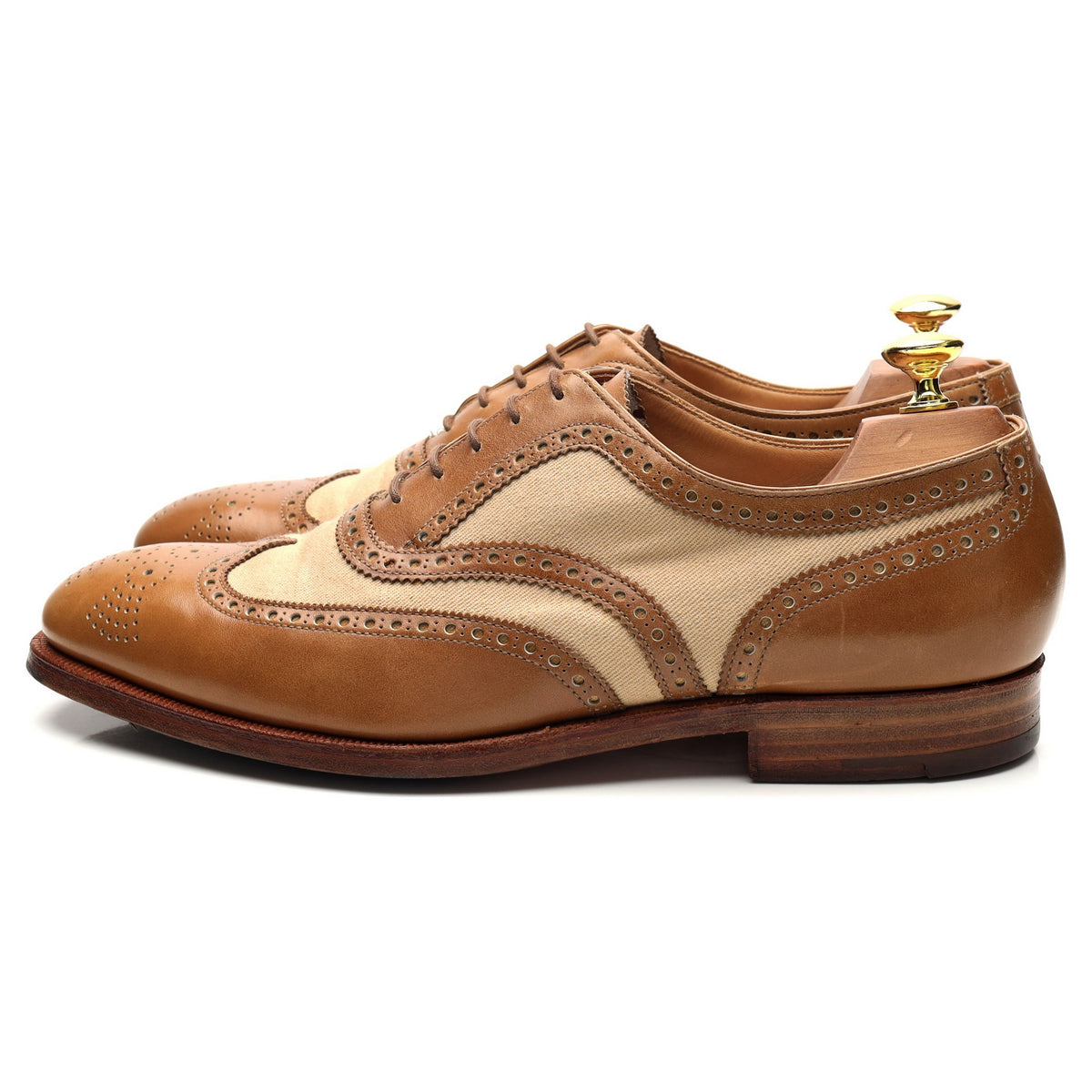 &#39;Gerrard&#39; Two Tone Tan Brown Leather Oxford Brogue UK 9 E