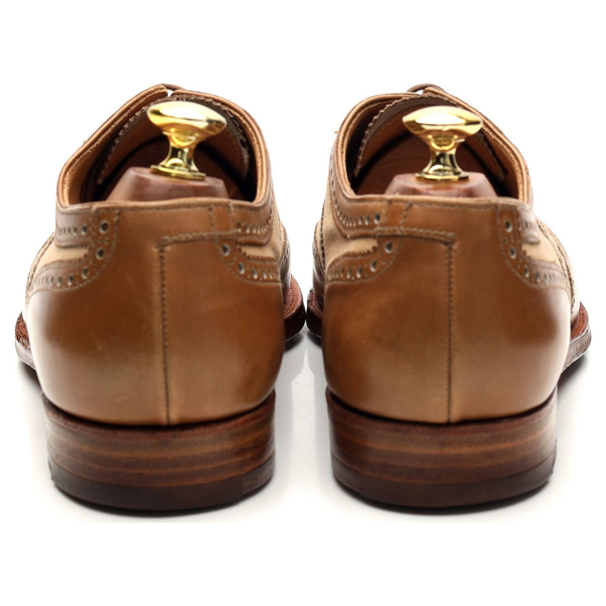 &#39;Gerrard&#39; Two Tone Tan Brown Leather Oxford Brogue UK 9 E