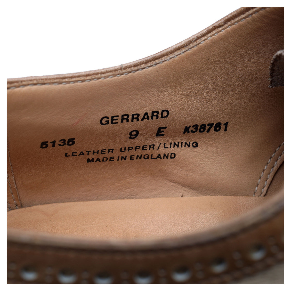 &#39;Gerrard&#39; Two Tone Tan Brown Leather Oxford Brogue UK 9 E