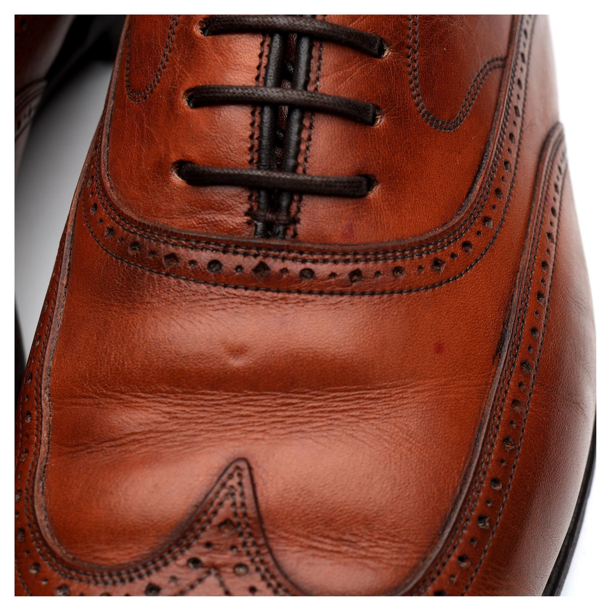 Tan Brown Leather Oxford Brogue UK 9 G