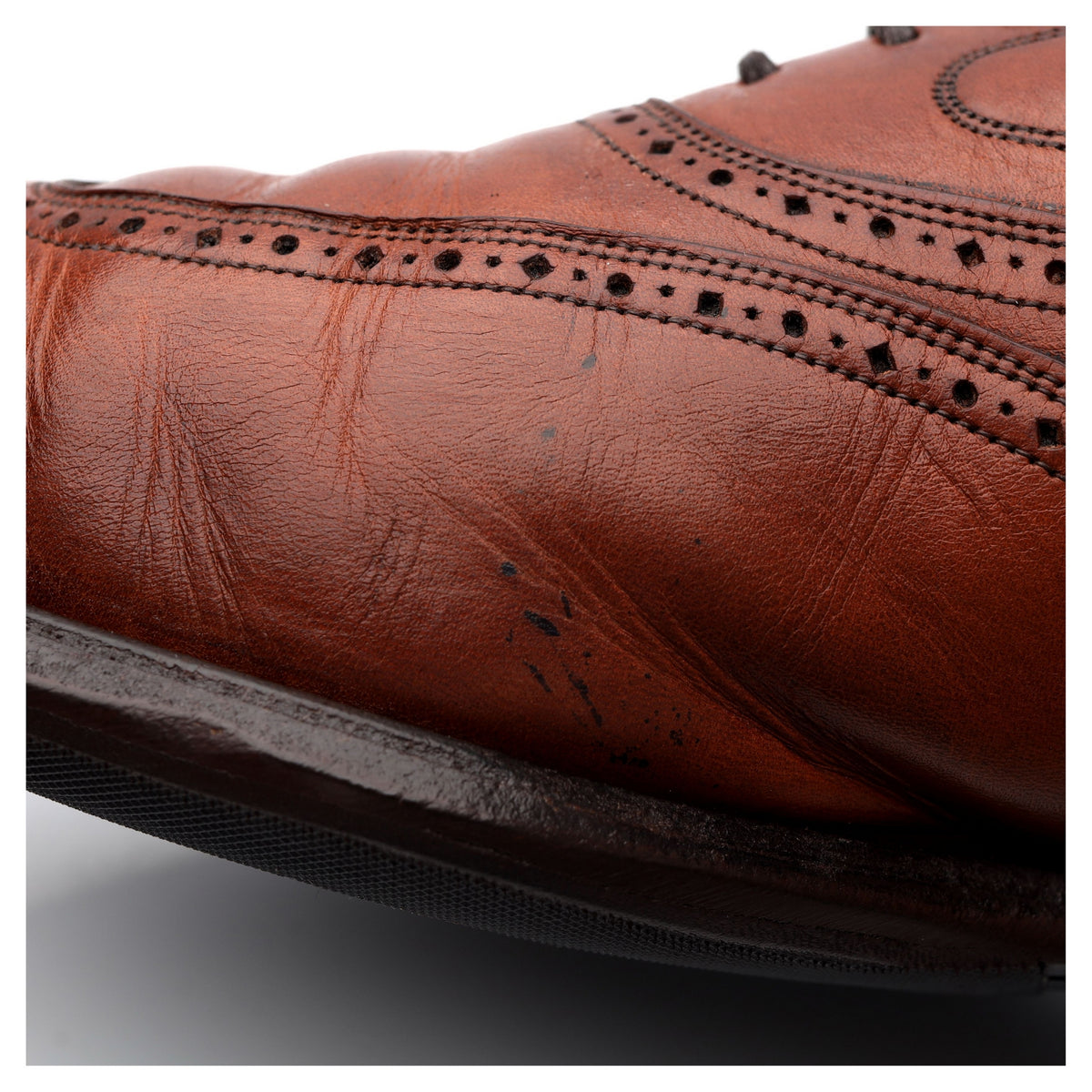 Tan Brown Leather Oxford Brogue UK 9 G