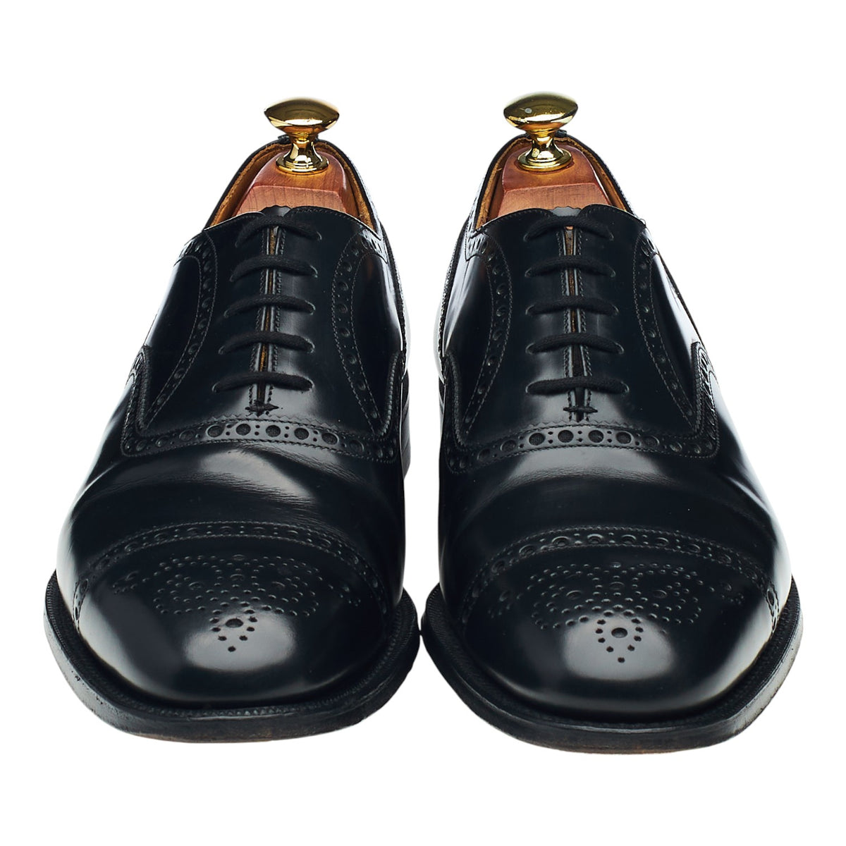 'Trent' Black Leather Oxford Brogues UK 8 G