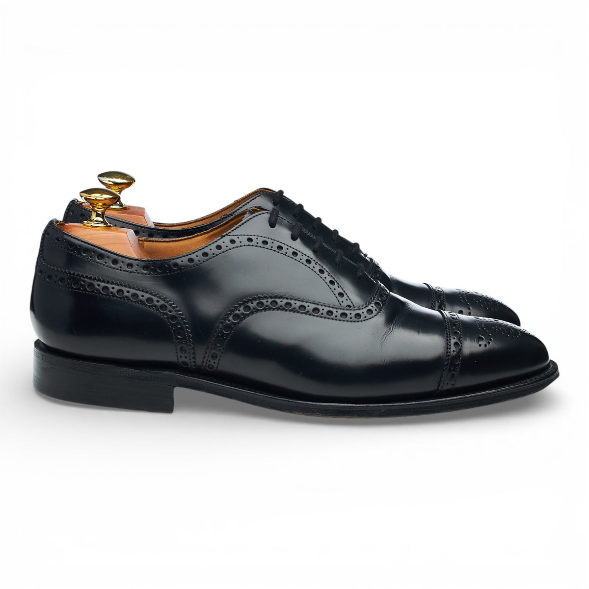 'Trent' Black Leather Oxford Brogues UK 8 G