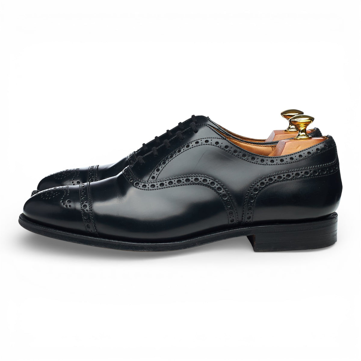 'Trent' Black Leather Oxford Brogues UK 8 G