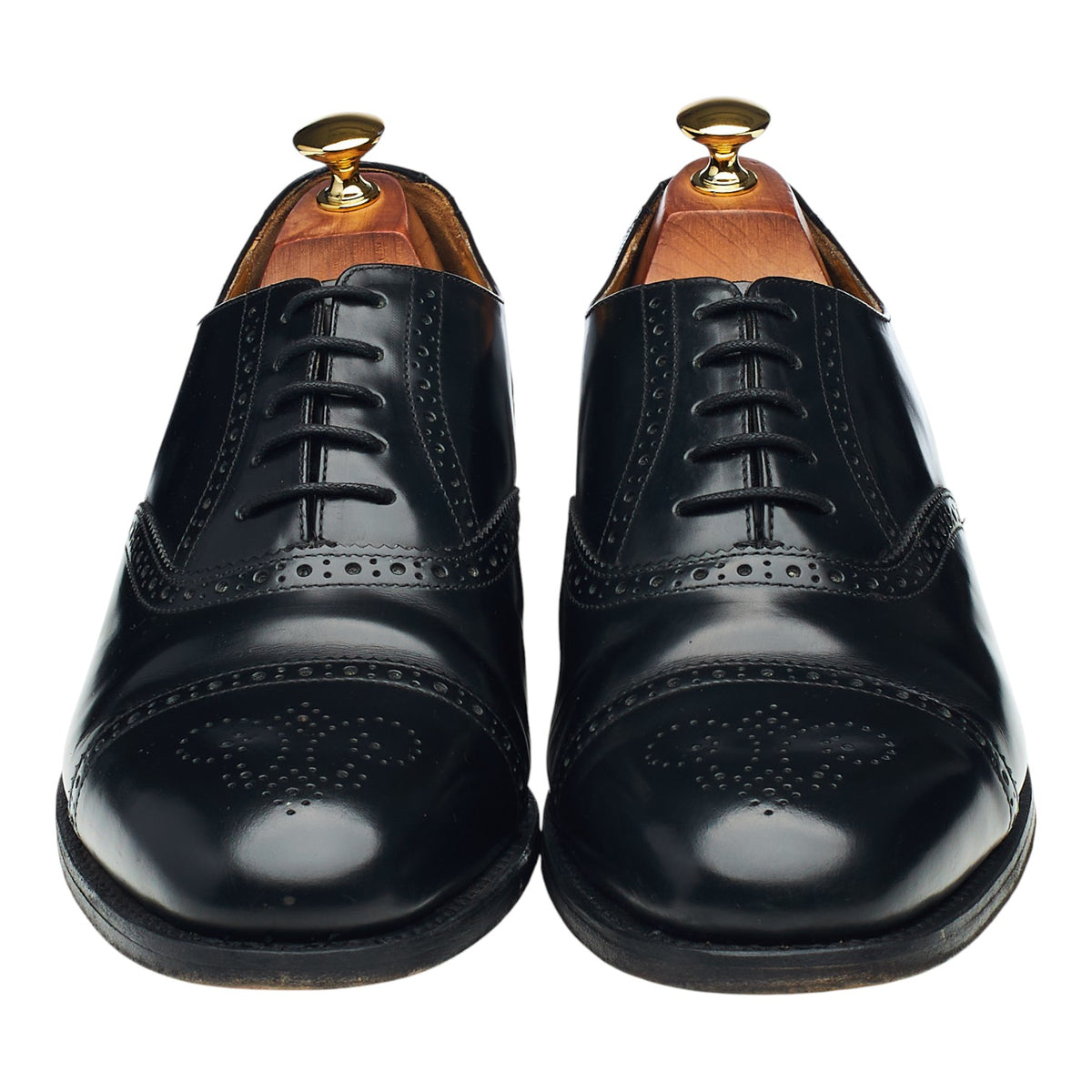 'Gatwick' Black Leather Oxford Brogues UK 10 G