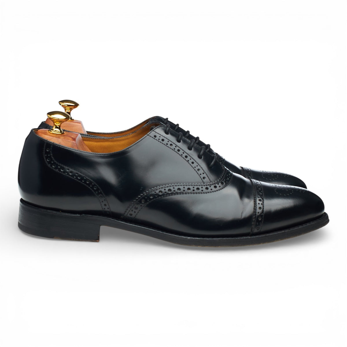'Gatwick' Black Leather Oxford Brogues UK 10 G