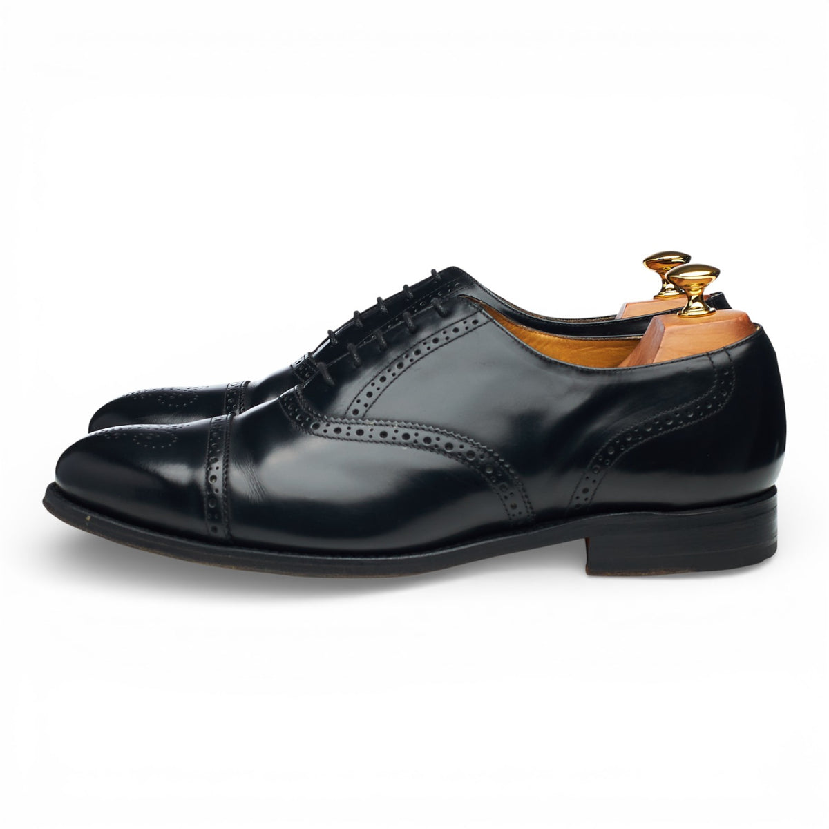 'Gatwick' Black Leather Oxford Brogues UK 10 G