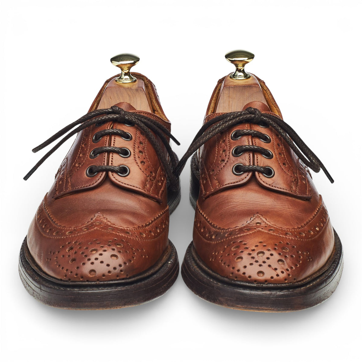 'Phillip' Brown Leather Derby Brogues UK 7