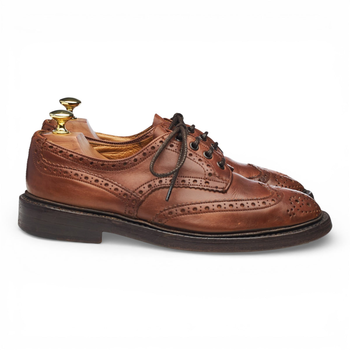 'Phillip' Brown Leather Derby Brogues UK 7
