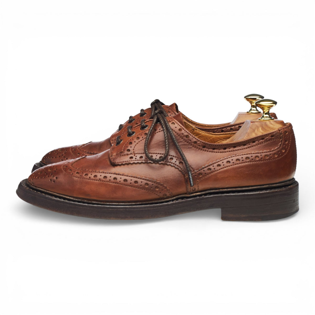 'Phillip' Brown Leather Derby Brogues UK 7