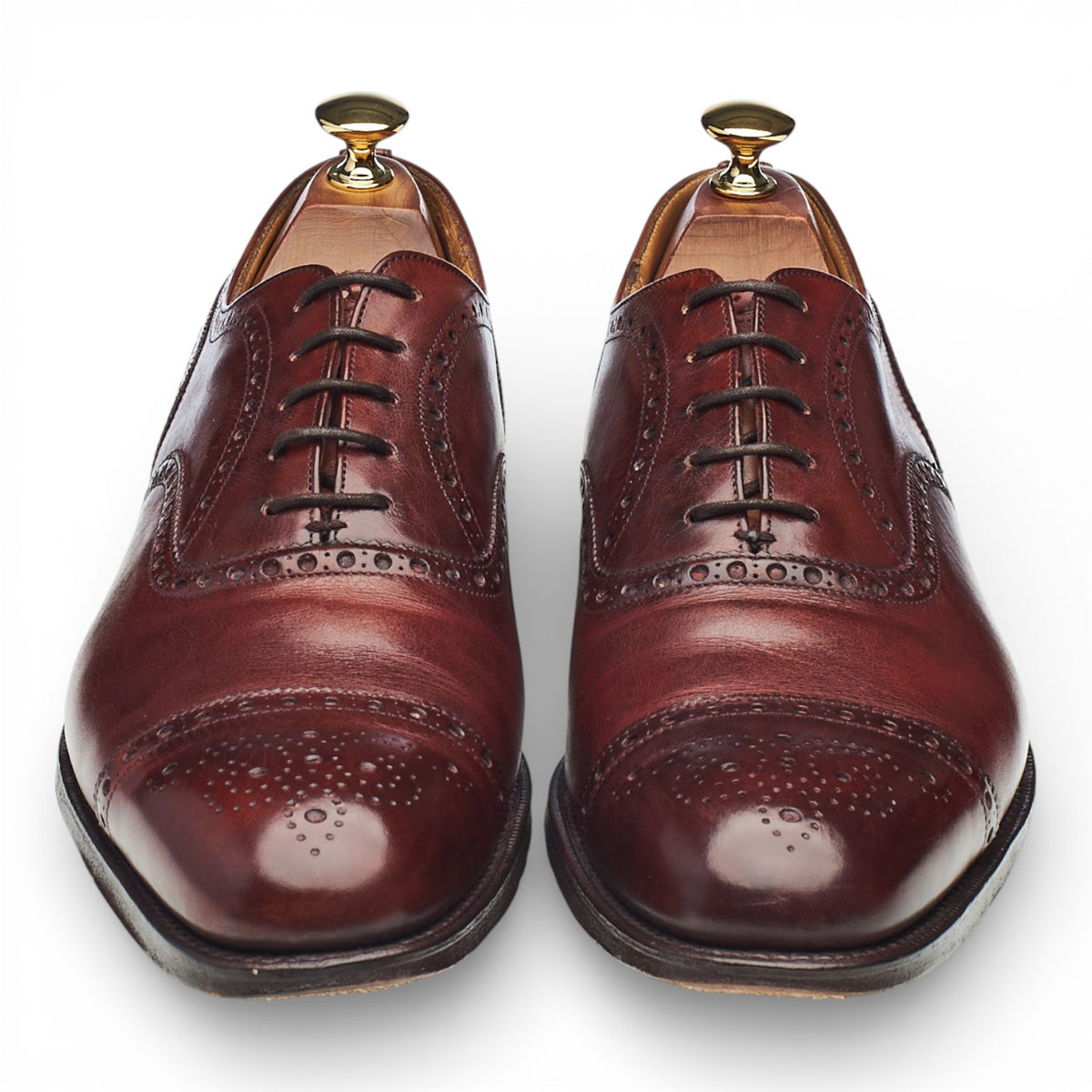 'Diplomat' Tan Brown Leather Oxford Brogues UK 9 F