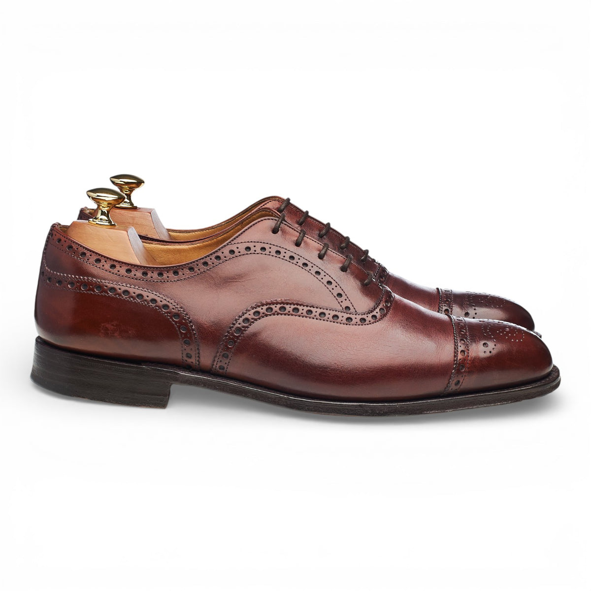 'Diplomat' Tan Brown Leather Oxford Brogues UK 9 F